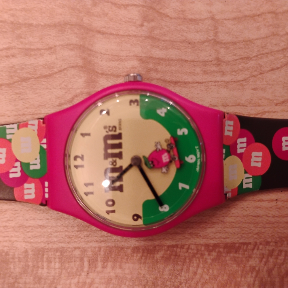 M&M's Red and Green 1994 Skateboard Watch